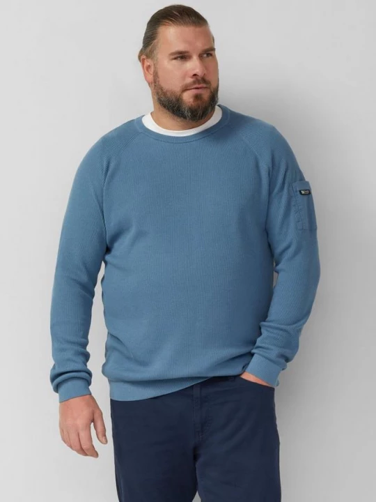Foto van product Gestructureerde katoenen raglantrui met mouwzak s.Oliver blauw
