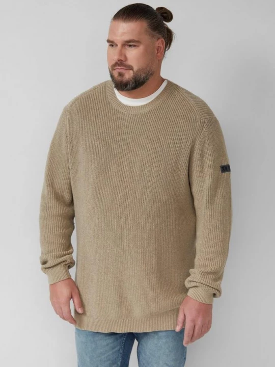 Foto van product Gestructureerde katoenen trui met label patch s.Oliver beżowy