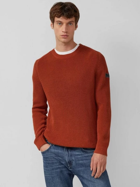 Foto van product Gestructureerde katoenen trui met label patch s.Oliver rood