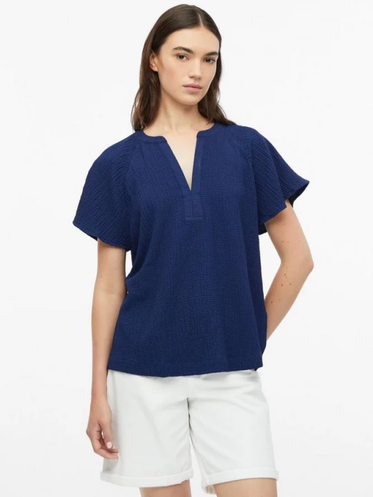 Foto van product Gestructureerde raglanblouse van een viscosemix s.Oliver blauw