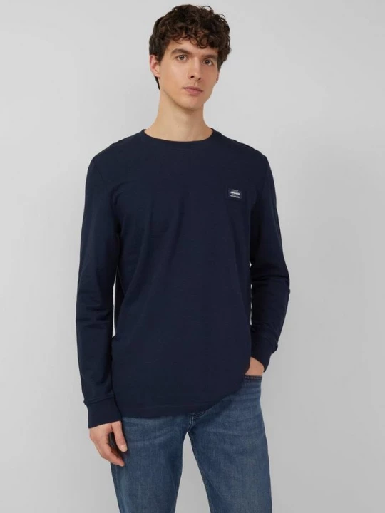 Foto van product Gestructureerde top met lange mouwen en manchetten s.Oliver blauw
