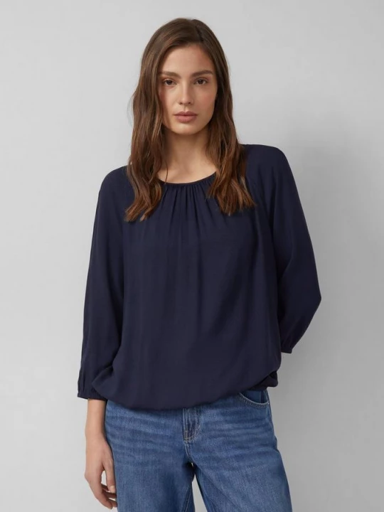 Foto van product Gestructureerde viscose blouse met gerimpelde details s.Oliver blauw