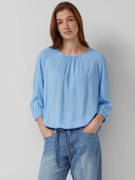 Foto van product Gestructureerde viscose blouse met gerimpelde details s.Oliver blauw