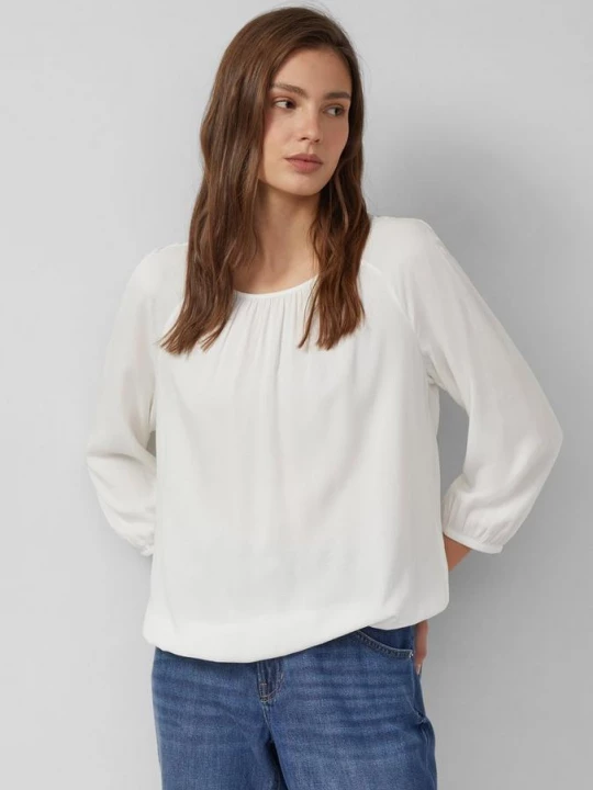 Foto van product Gestructureerde viscose blouse met gerimpelde details s.Oliver crème