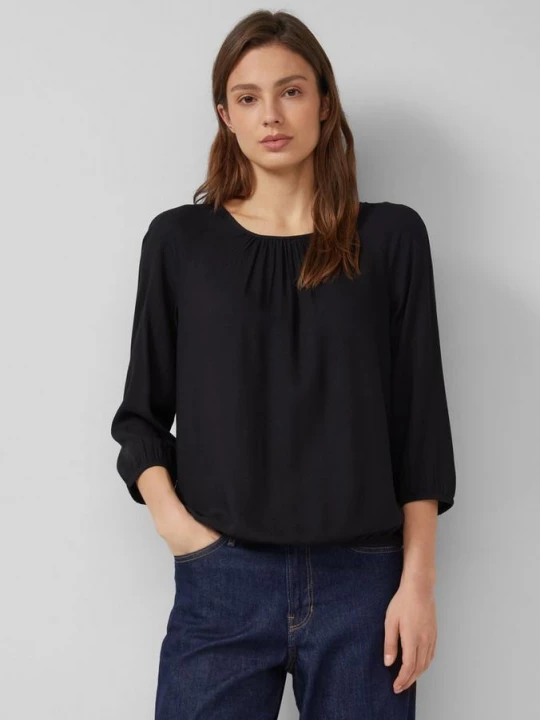 Foto van product Gestructureerde viscose blouse met gerimpelde details s.Oliver zwart