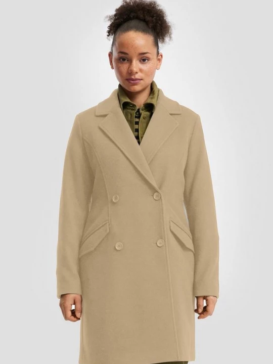 Foto van product Getailleerde jas in wollook QS bruin