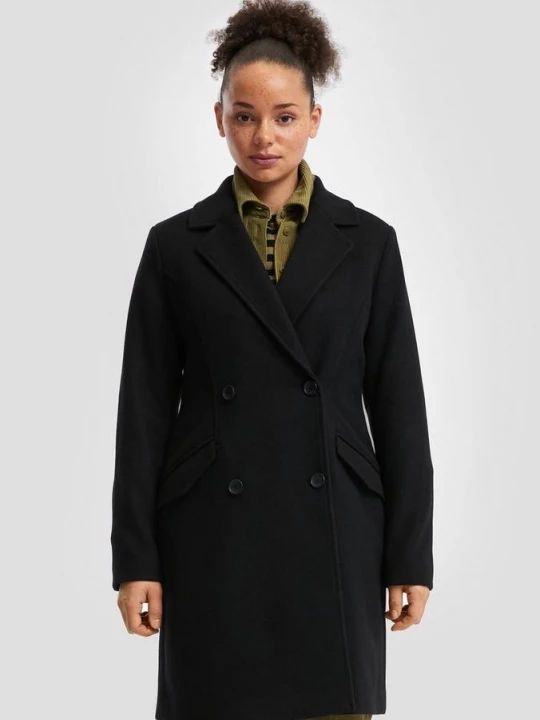 Foto van product Getailleerde jas in wollook QS zwart