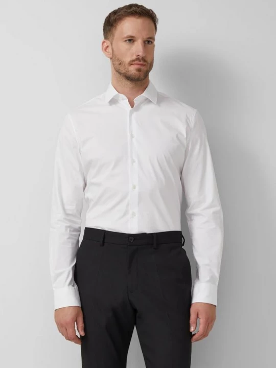 Foto van product Getailleerde pasvorm: shirt met lange mouwen in comfortstretch s.Oliver wit