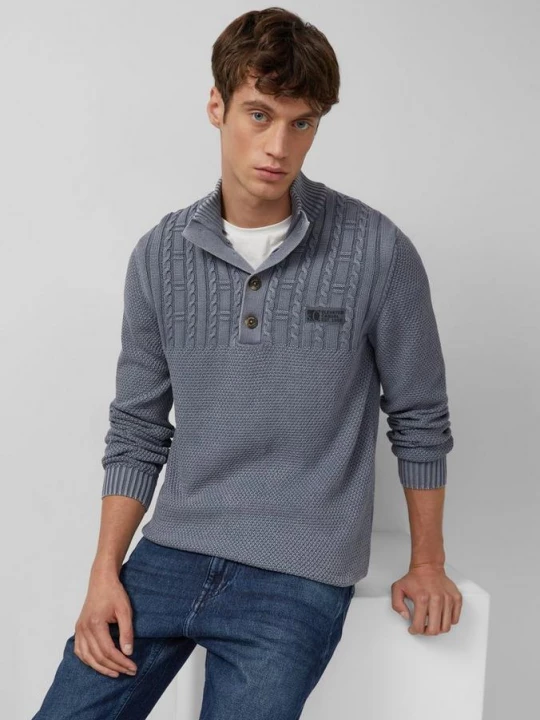 Foto van product Getextureerd katoen met textielverf s.Oliver blauw