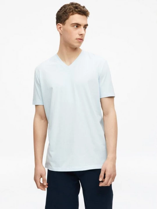Foto van product Gevlekt T-shirt met V-hals s.Oliver blauw