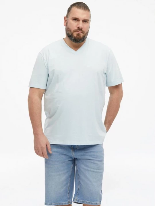 Foto van product Gevlekt T-shirt met V-hals s.Oliver blauw