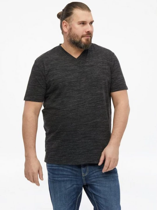 Foto van product Gevlekt T-shirt met V-hals s.Oliver zwart
