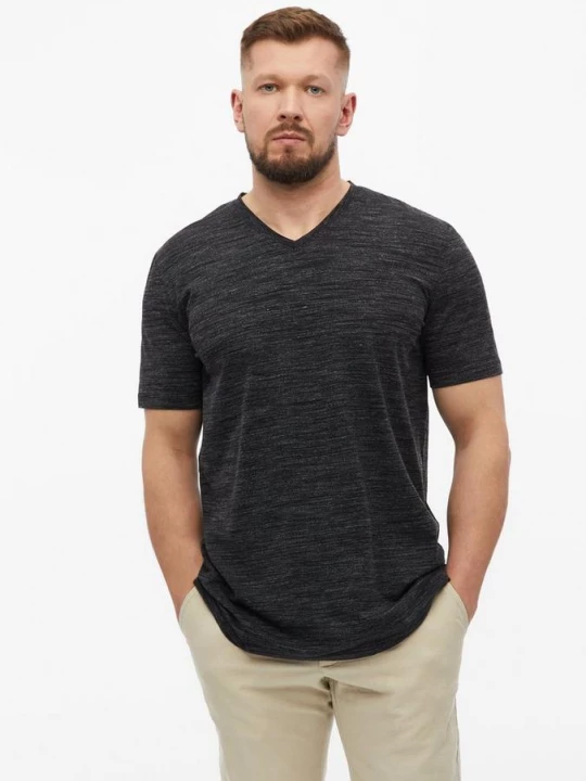 Foto van product Gevlekt T-shirt met V-hals s.Oliver zwart
