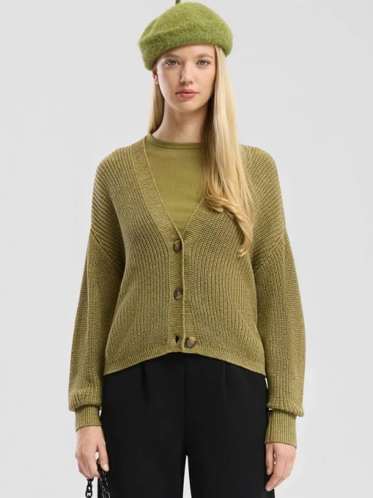 Foto van product Gevlekt vest van katoenmix QS groen