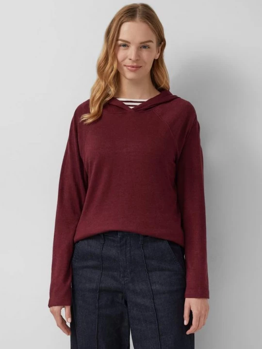Foto van product Gevlekte stretch jersey longsleeve met capuchon s.Oliver rood