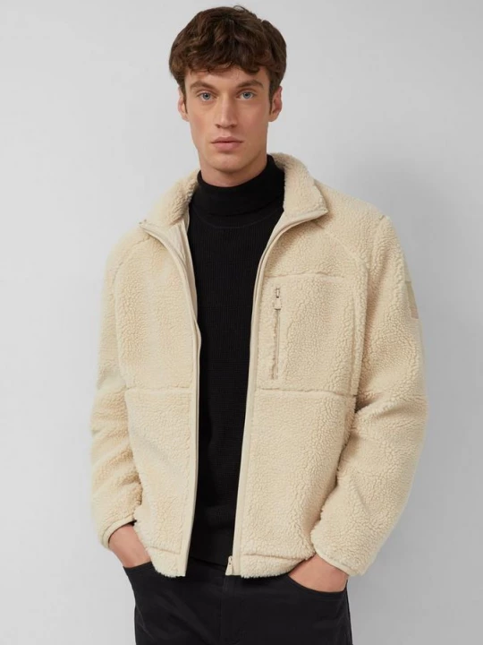 Foto van product Gevoerde teddy jas van pluche met ritsdetails s.Oliver beżowy