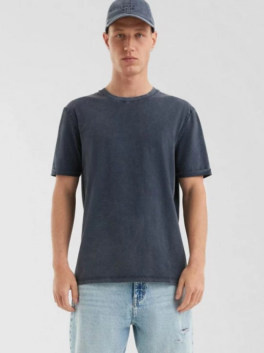 Foto van product Gewassen basic T-shirt QS blauw
