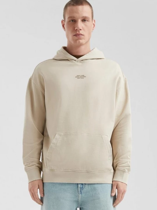 Foto van product Gewassen hoodie met kleine print op de voorkant QS beżowy