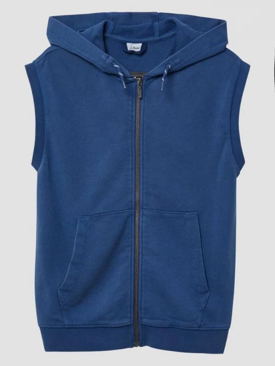 Foto van product Gewassen mouwloos vest met capuchon s.Oliver blauw