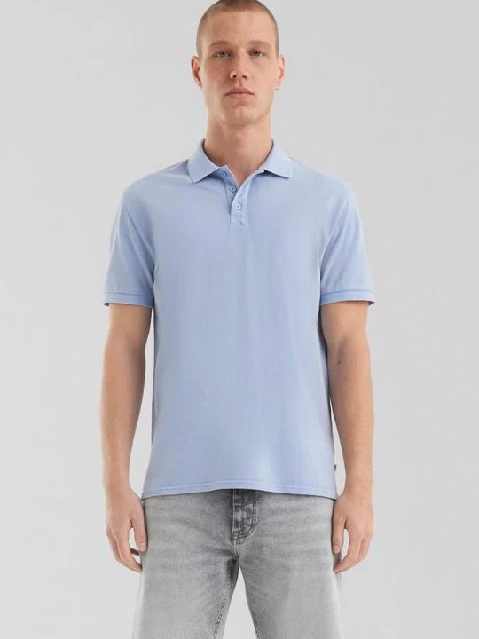 Foto van product Gewassen polo van katoen-piqué QS blauw