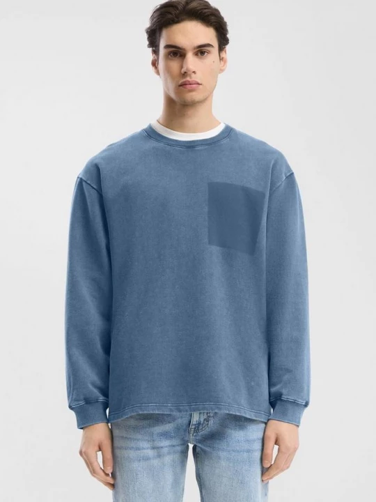Foto van product Gewassen sweatshirt met contrasterende details QS