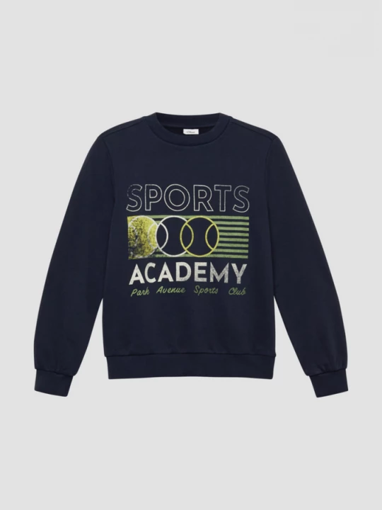 Foto van product Gewassen sweatshirt met print op de voorkant s.Oliver blauw