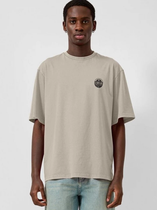 Foto van product Gewassen T-shirt in een ontspannen pasvorm QS beżowy