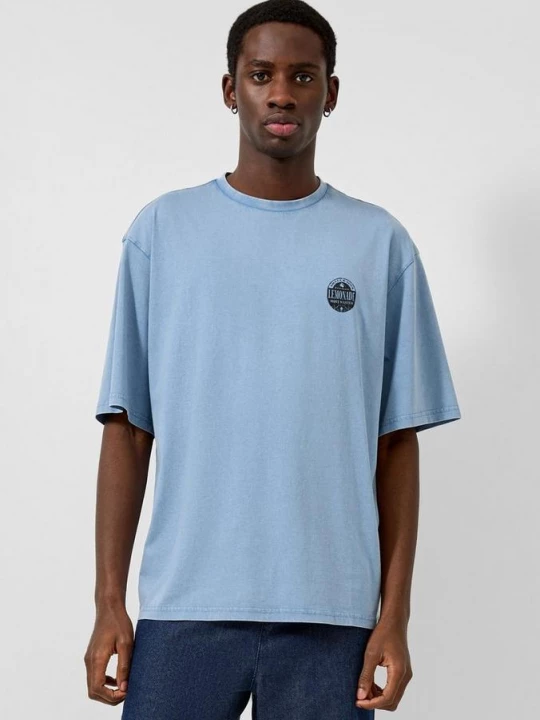 Foto van product Gewassen T-shirt in een ontspannen pasvorm QS blauw