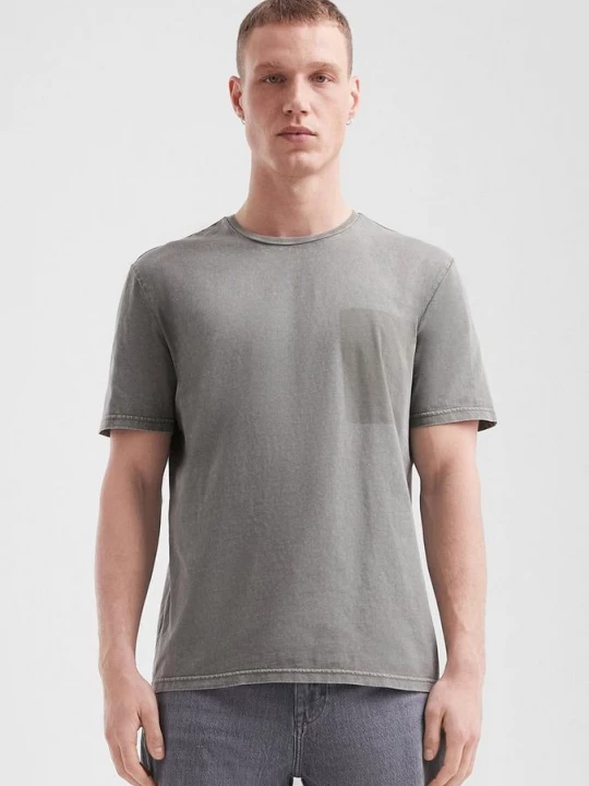Foto van product Gewassen T-shirt met contrastdetails QS olijfgroen