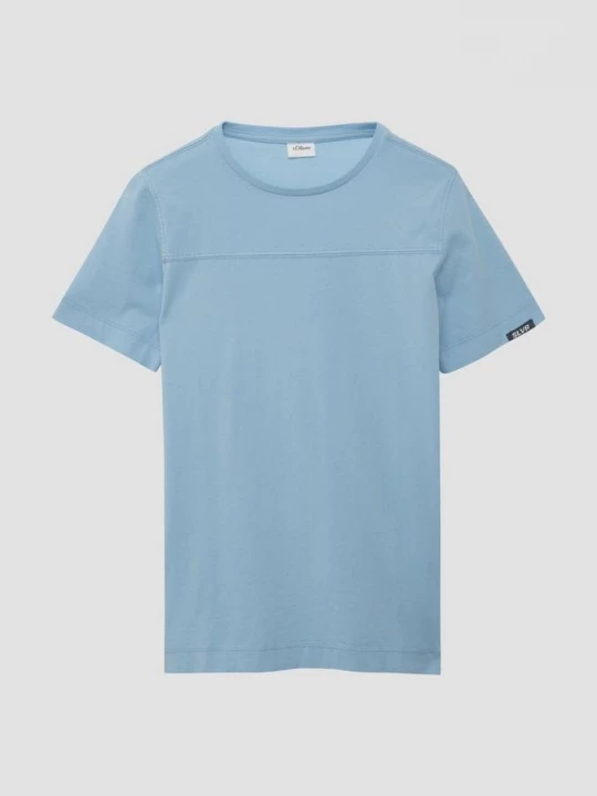 Foto van product Gewassen T-shirt met deelnaden s.Oliver blauw