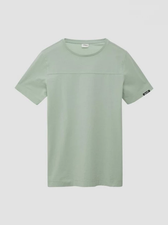 Foto van product Gewassen T-shirt met deelnaden s.Oliver groen