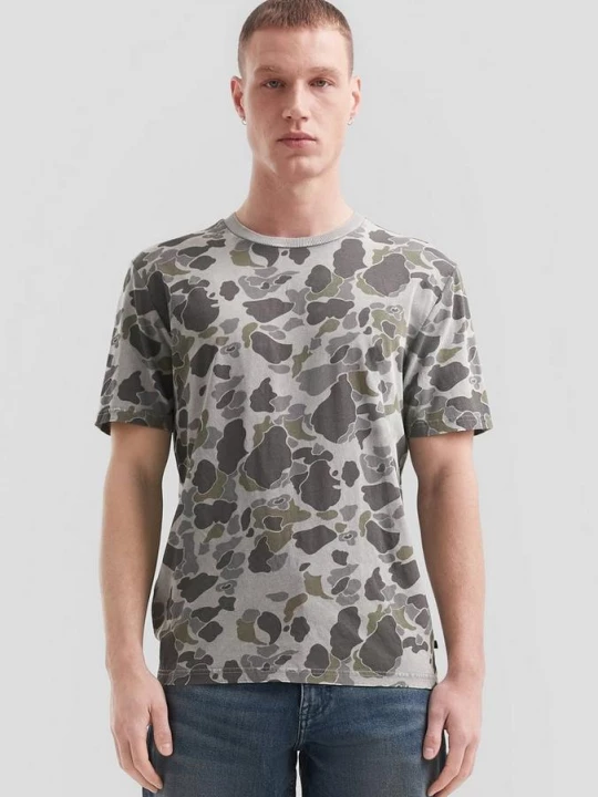 Foto van product Gewassen T-shirt met print all-over QS