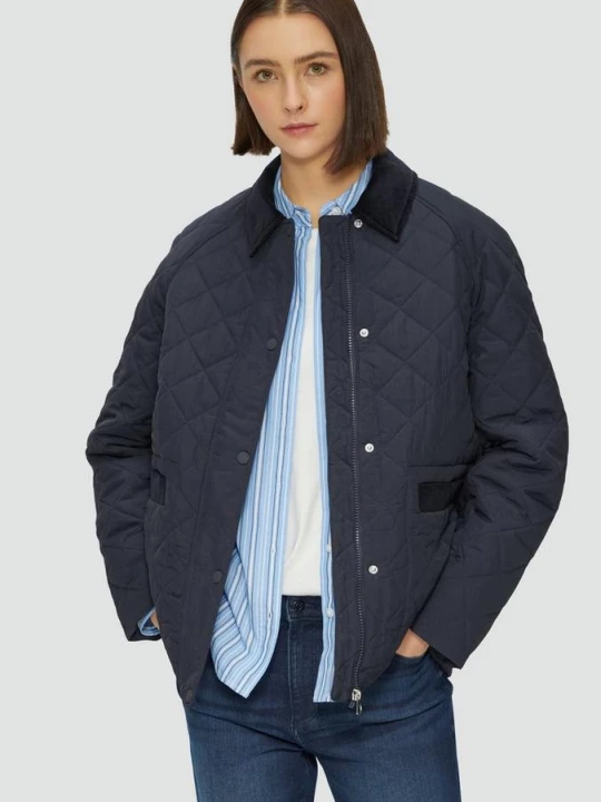 Foto van product Gewatteerd jack met corduroy details s.Oliver blauw