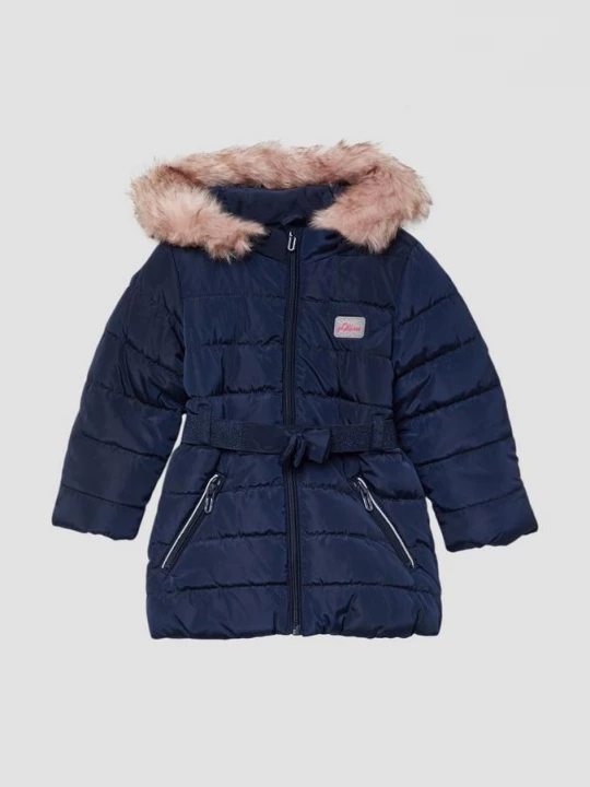Foto van product Gewatteerde jas met riem en afneembare capuchon s.Oliver blauw