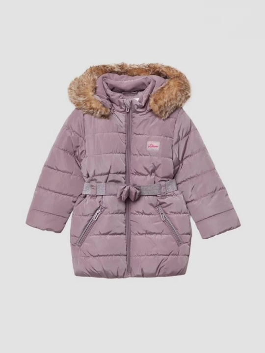 Foto van product Gewatteerde jas met riem en afneembare capuchon s.Oliver roze