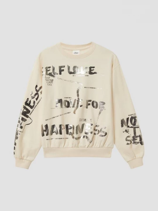 Foto van product Gezellig oversized sweatshirt met folieprint s.Oliver beżowy
