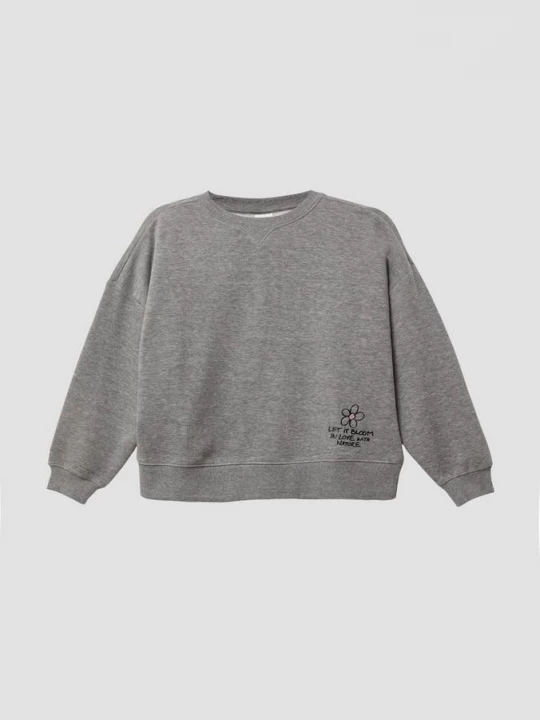Foto van product Gezellig oversized sweatshirt met subtiele print s.Oliver grijs