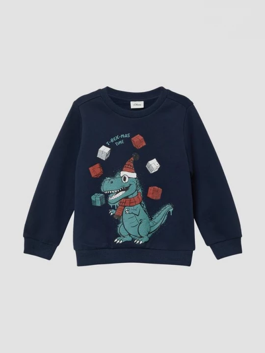 Foto van product Gezellig sweatshirt met kerstprint op de voorkant s.Oliver blauw