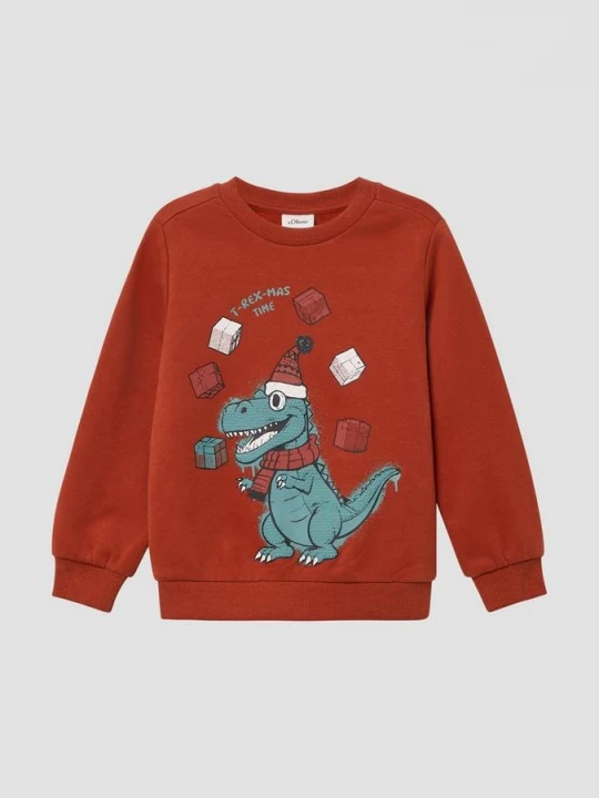 Foto van product Gezellig sweatshirt met kerstprint op de voorkant s.Oliver rood