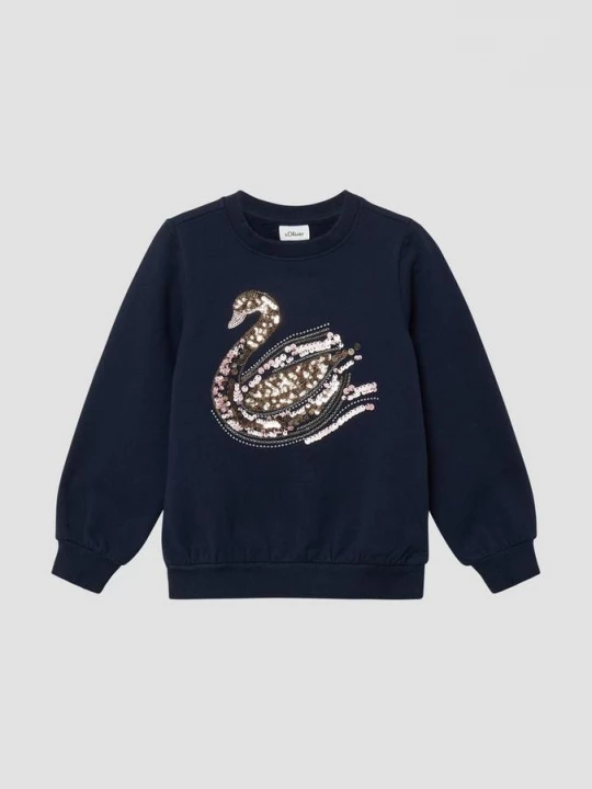 Foto van product Gezellig sweatshirt met paillettenprint s.Oliver blauw