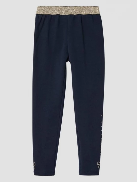 Foto van product Gezellige legging met glitter tailleband en artwork s.Oliver blauw