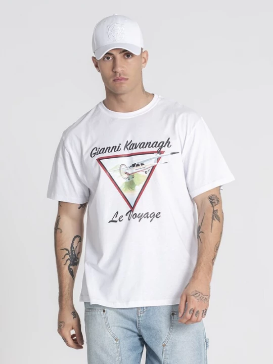 Foto van product Gianni Kavanagh Shirt 'Le Voyage' lichtblauw / rood / zwart / wit
