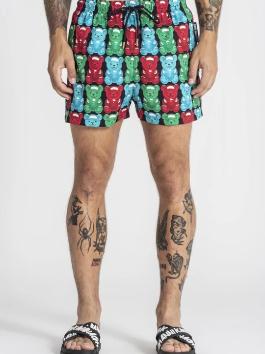 Foto van product Gianni Kavanagh Zwemshorts 'Sweet' lichtblauw / lichtgroen / grenadine / zwart