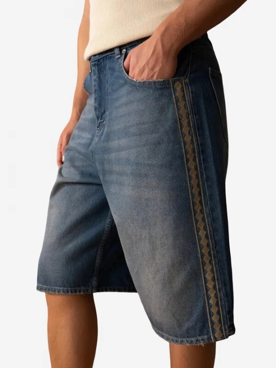 Foto van product Giesto Jeans blauw denim / lichtbruin