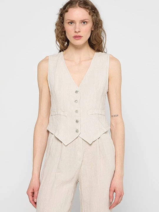 Foto van product Gilet Le Monde du Lin beżowy