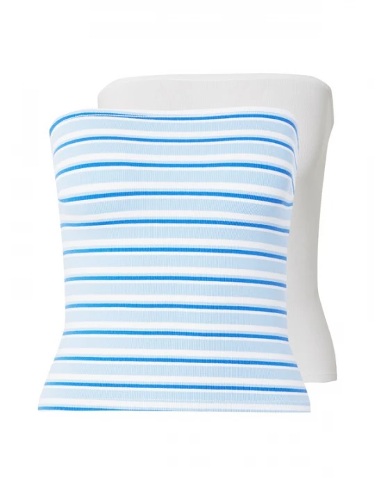 Foto van product Gina Tricot Top blauw / lichtblauw / wit