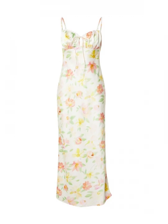 Foto van product Gina Tricot Zomerjurk ivoor / geel / lichtgroen / oudroze