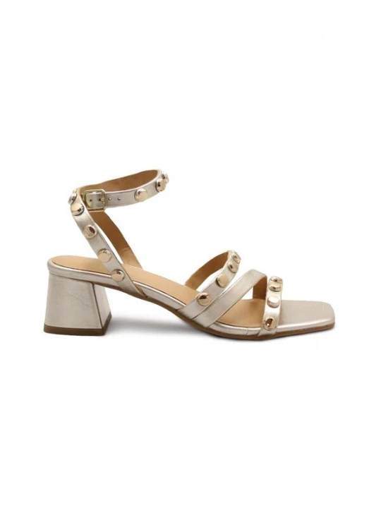 Foto van product GIOSEPPO Sandaal 'GIOSEPPO KASULU 79235 platinum oro sandalo tacco donna pelle cinturini borchie' platina