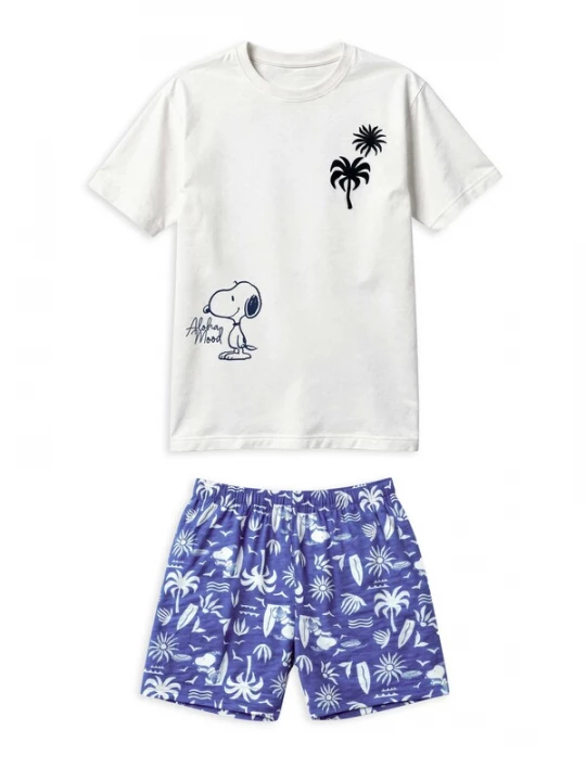 Foto van product Gisela Pyjama kort navy / offwhite