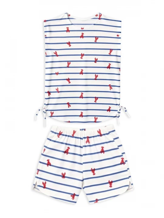 Foto van product Gisela Pyjama navy / rood / offwhite